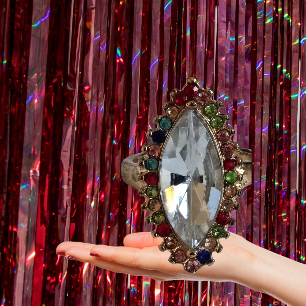 Colorful Gemstone Statement Ring - image 1